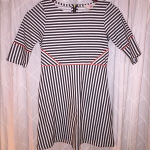 Black and white striped dress